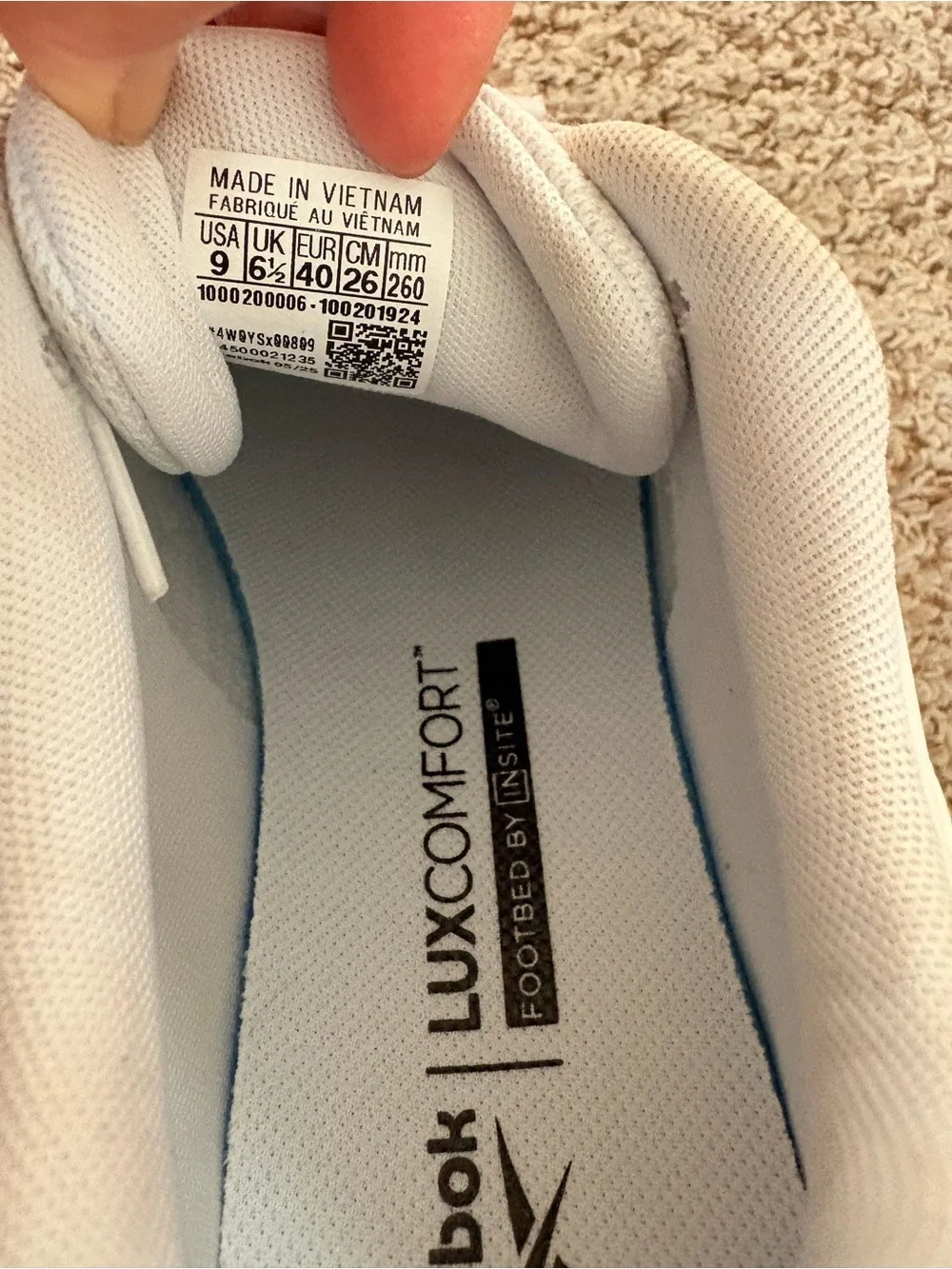 Reebok Men's White Low-Top Leather Sneakers